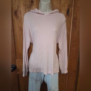 American Eagle Outfitters Blush Ribbed Knit Top